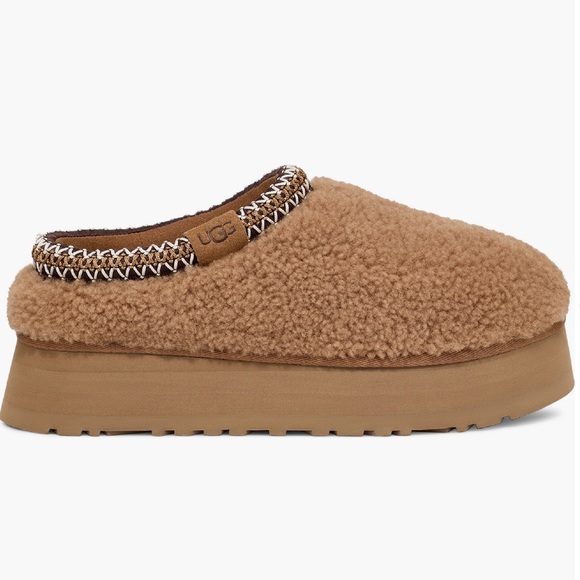 NWB UGG Women's Shearling Platform Slippers in chestnut - Picture 3 of 14